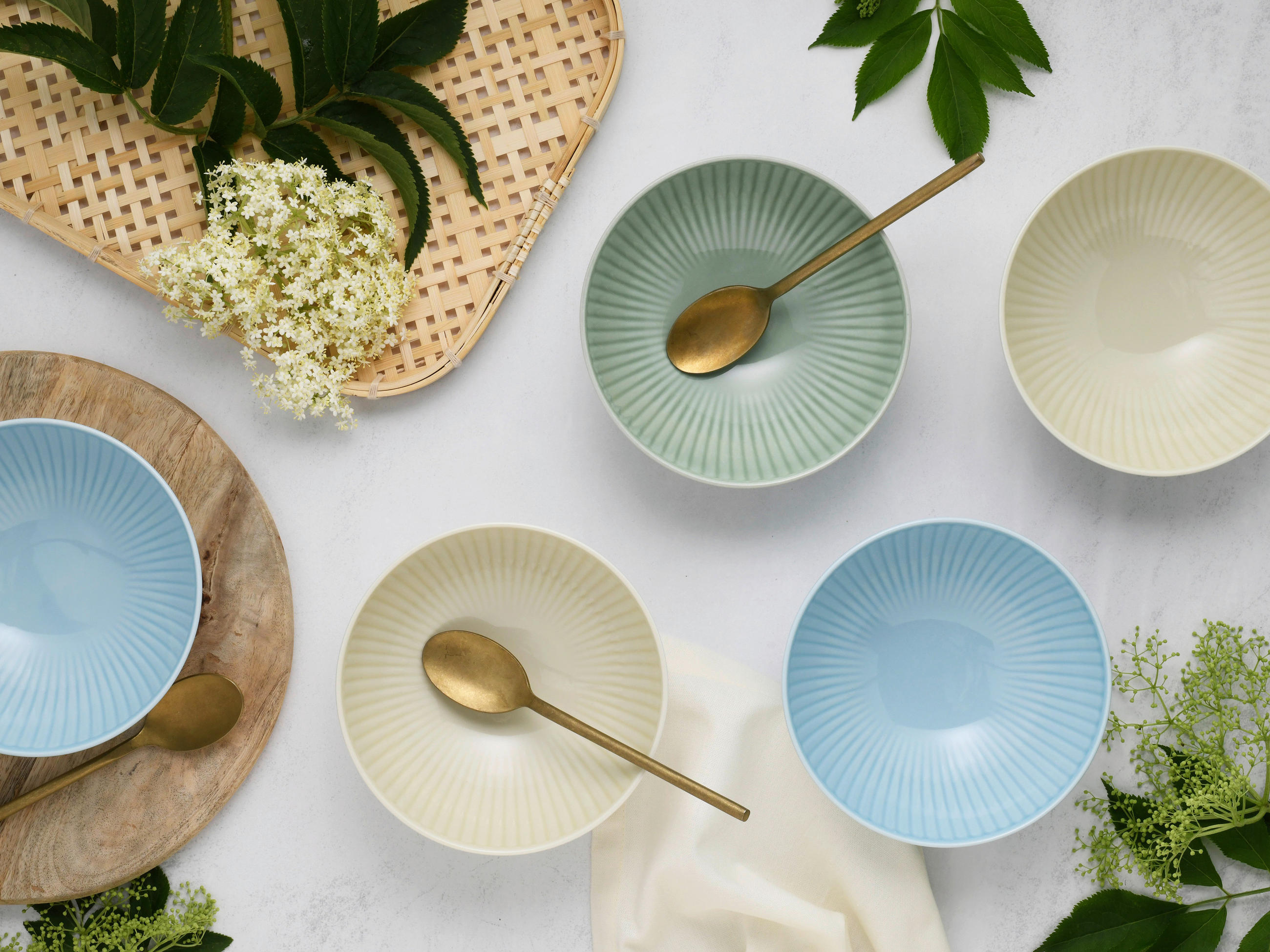 SKÅLSET 6 delar Valencia   - pastellgrön/cremefärgad, Basics, keramik - Creatable