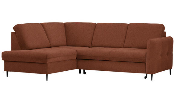 ECKSOFA in Chenille Rostfarben  - Rostfarben/Schwarz, MODERN, Holz/Textil (184/241cm) - Carryhome