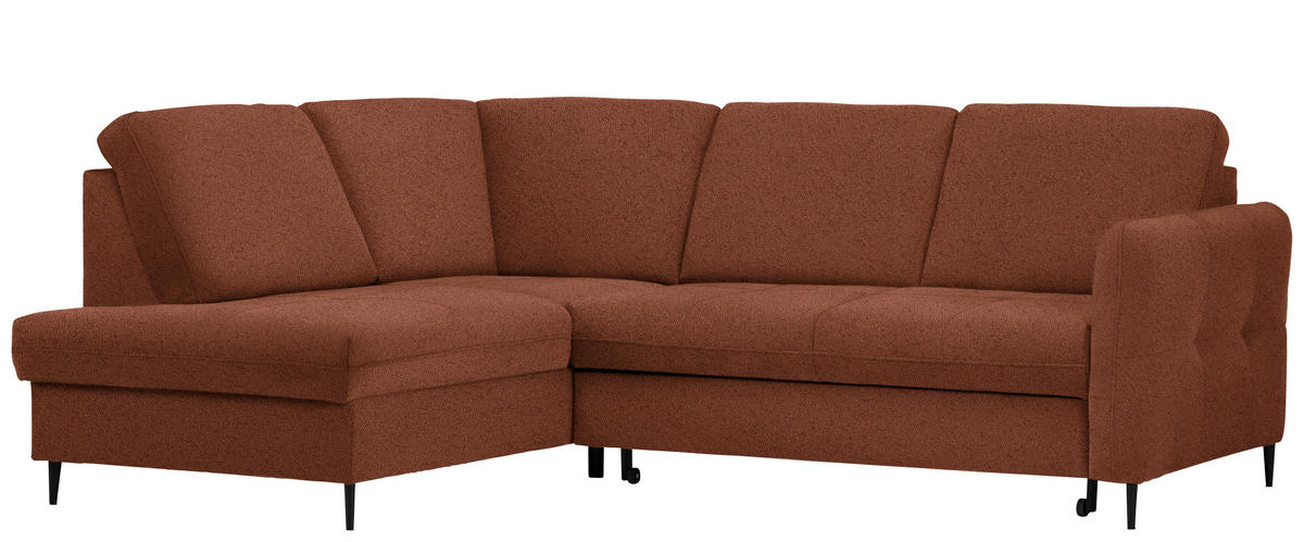 SAROKKANAPÉ textil rozsdavörös  - fekete/rozsdavörös, Modern, textil/fa (184/241cm) - Hom`in