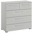 KOMMODE  in 80/81/42 cm  - Silberfarben/Hellgrau, Design, Holzwerkstoff/Kunststoff (80/81/42cm) - Novel