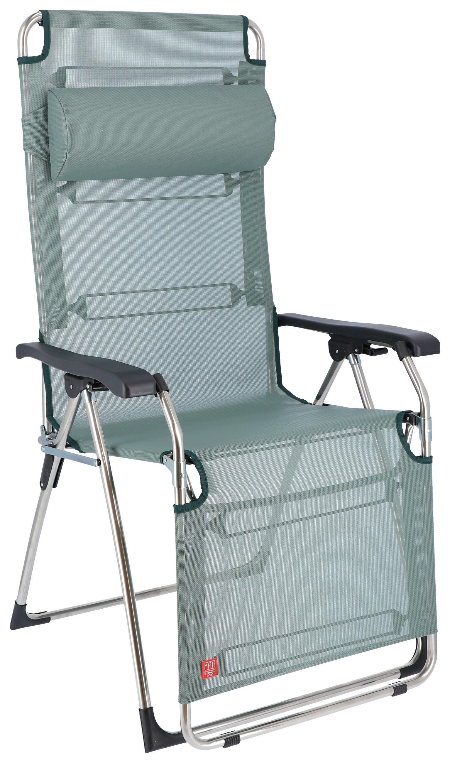 GARTEN-RELAXSESSEL Aluminium  - Salbeigrün/Silberfarben, Design, Kunststoff/Textil (70/136/86cm) - FIAM