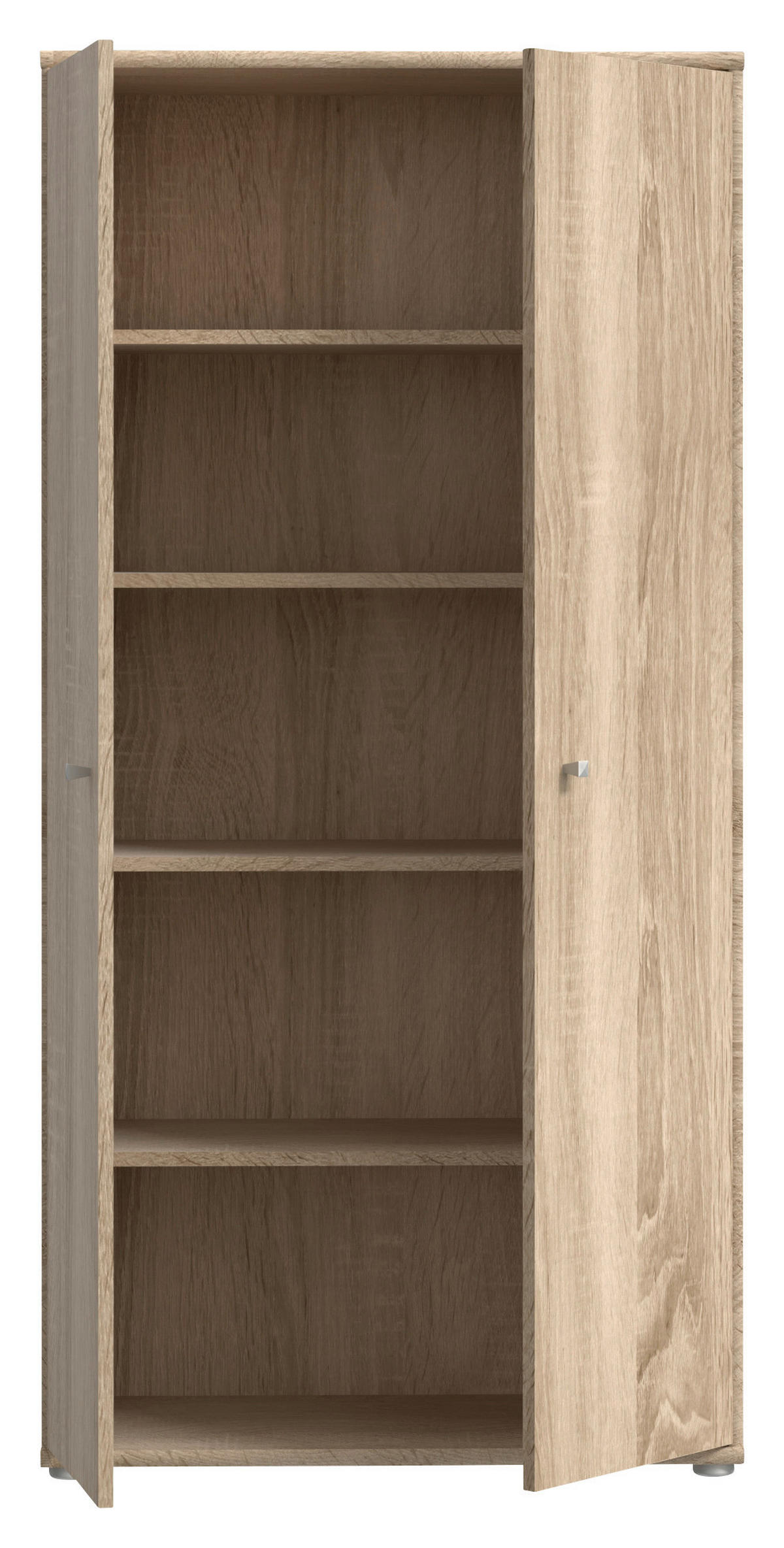 DREHTÜRENSCHRANK in Eichefarben  - Eichefarben/Alufarben, Design, Holzwerkstoff/Kunststoff (73,7/149,5/34,8cm)