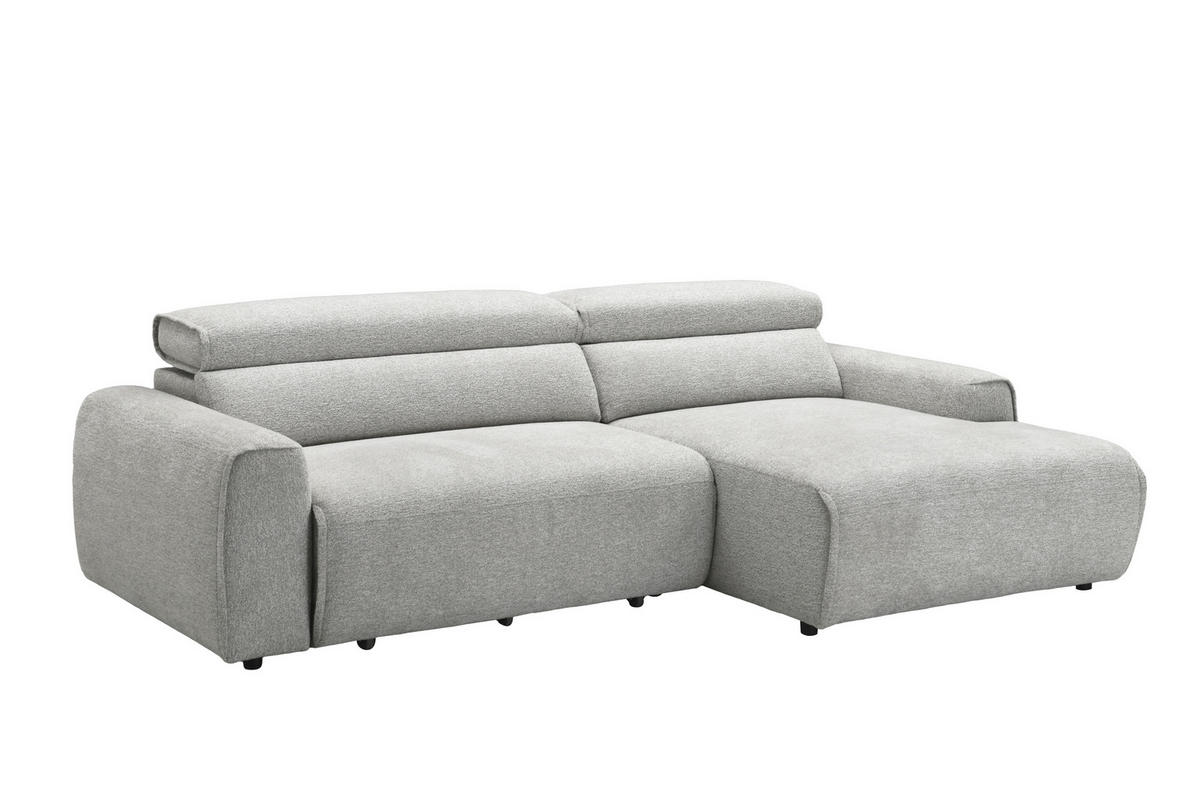 ECKSOFA  Chenille Beige  - Beige/Schwarz, Design, Kunststoff/Textil (258/160cm) - Livetastic