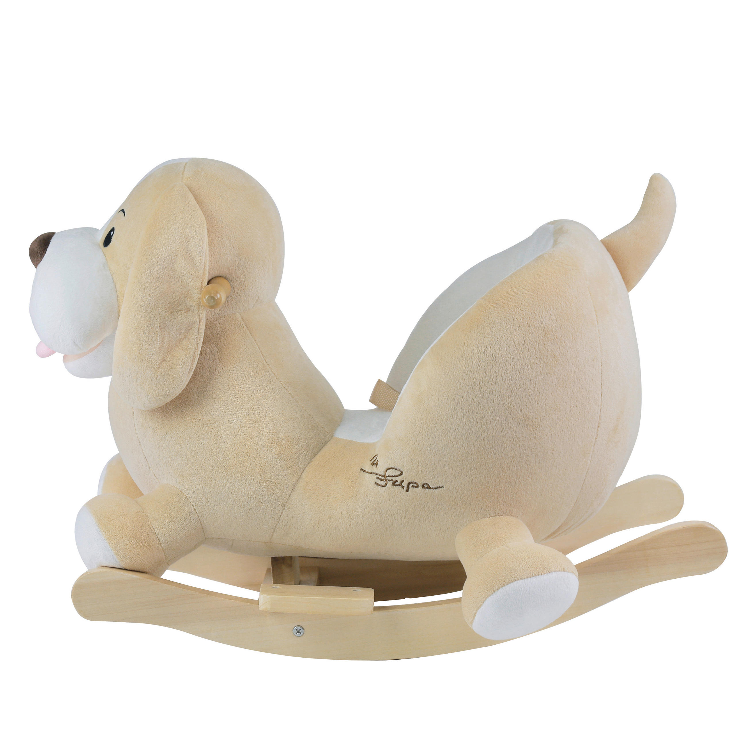 SCHAUKELTIER - Hellbraun/Creme, Trend, Holz/Textil (33/58/60cm)