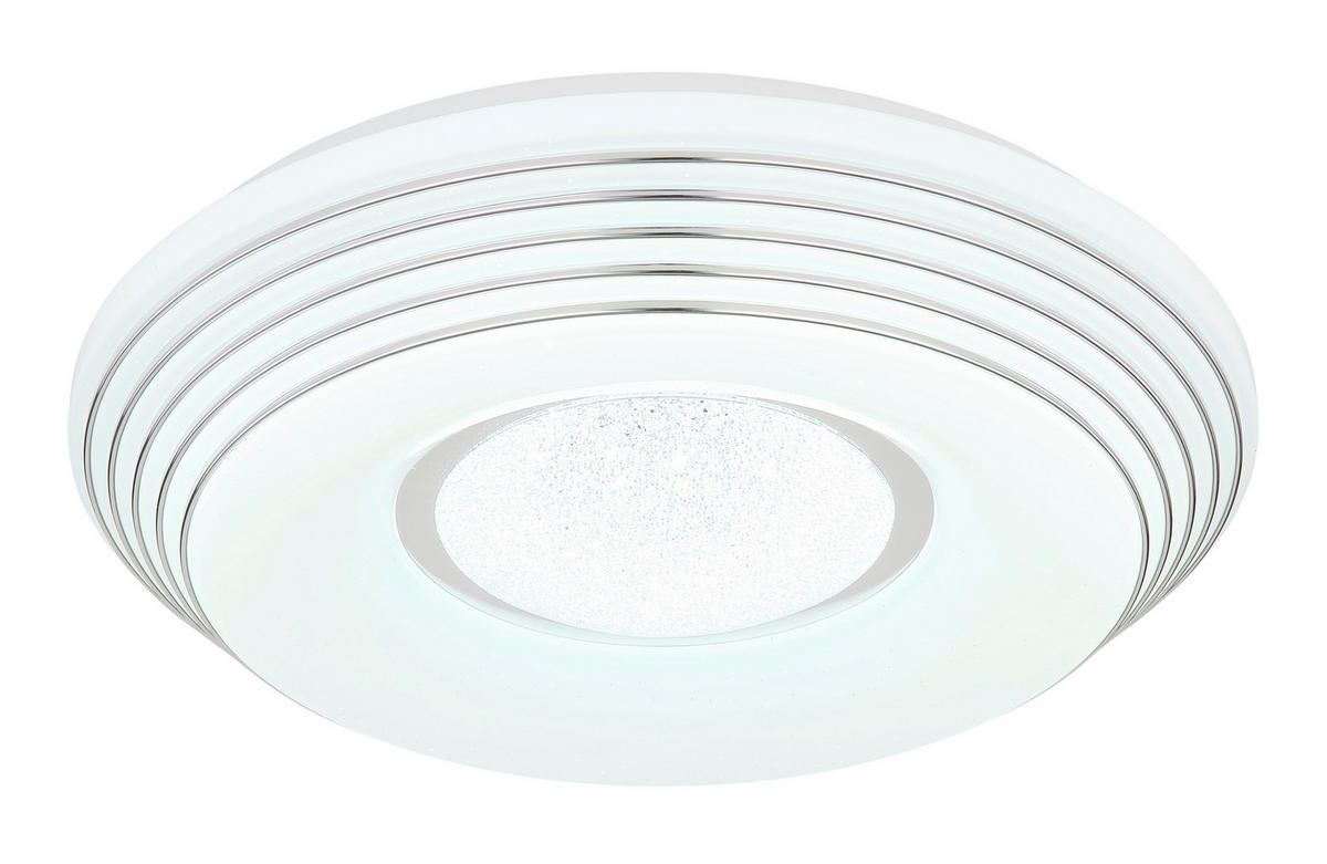 LED-DECKENLEUCHTE 39/8,3 cm   - Klar/Chromfarben, Design, Kunststoff/Metall (39/8,3cm) - Globo