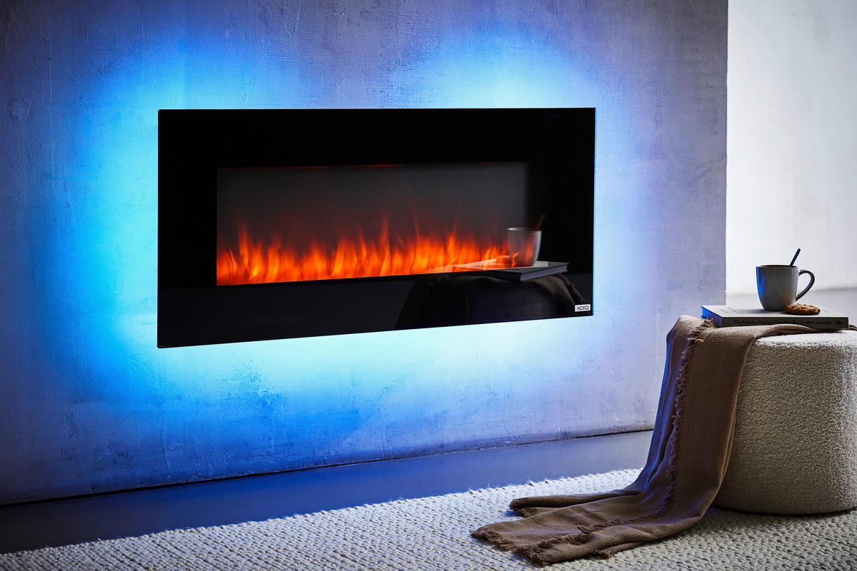 KAMIN ELEKTRIČNI - crna, Design, staklo/metal (107/50,8/12cm) - Xora