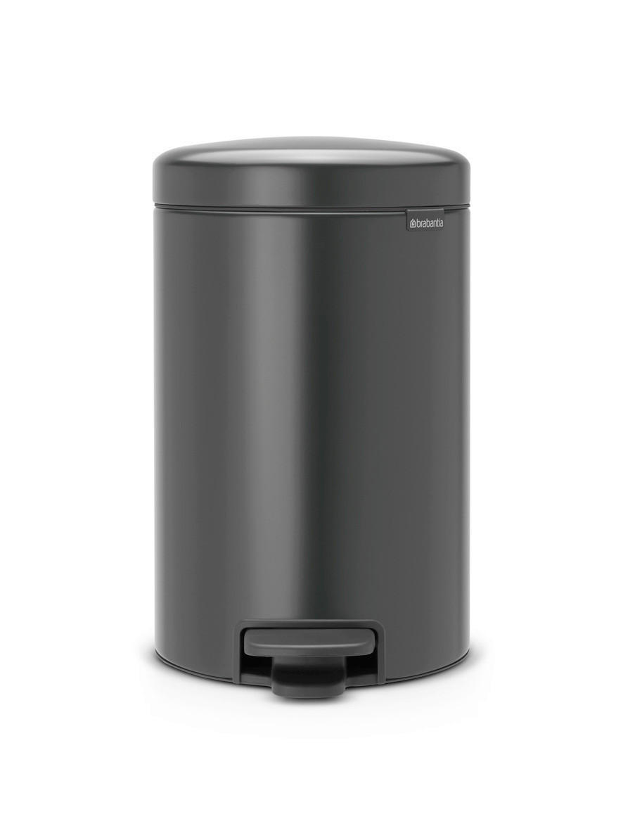 KANTA SA PAPUČICOM  12 l   - tamnosiva/antracit, Osnovno, metal/plastika (25.1/41.1/33.8cm) - Brabantia