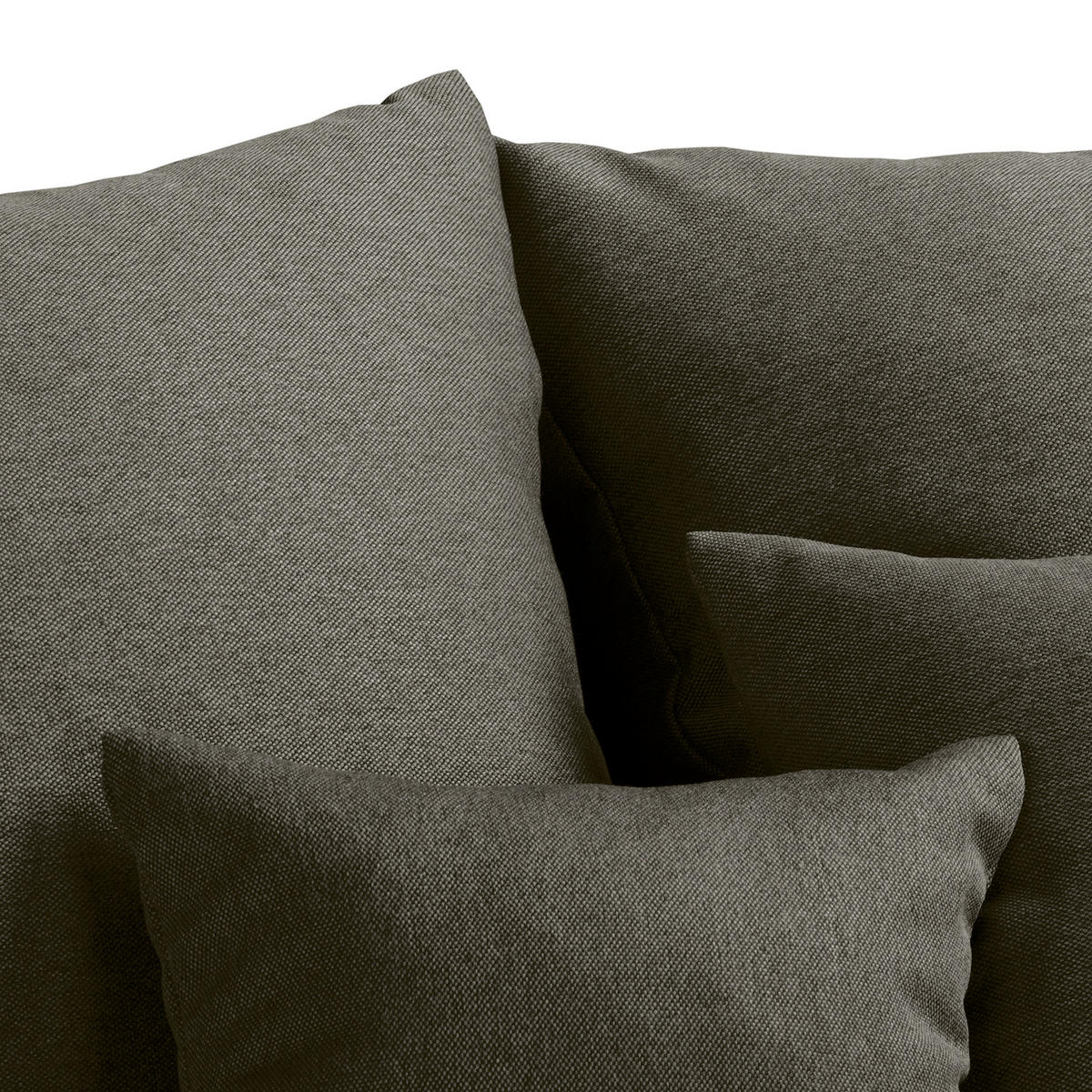 ECKSOFA Naomi Dunkelgrau Mikrofaser Rückenkissen  - Dunkelgrau/Schwarz, Design, Kunststoff/Textil (243/284cm) - P & B