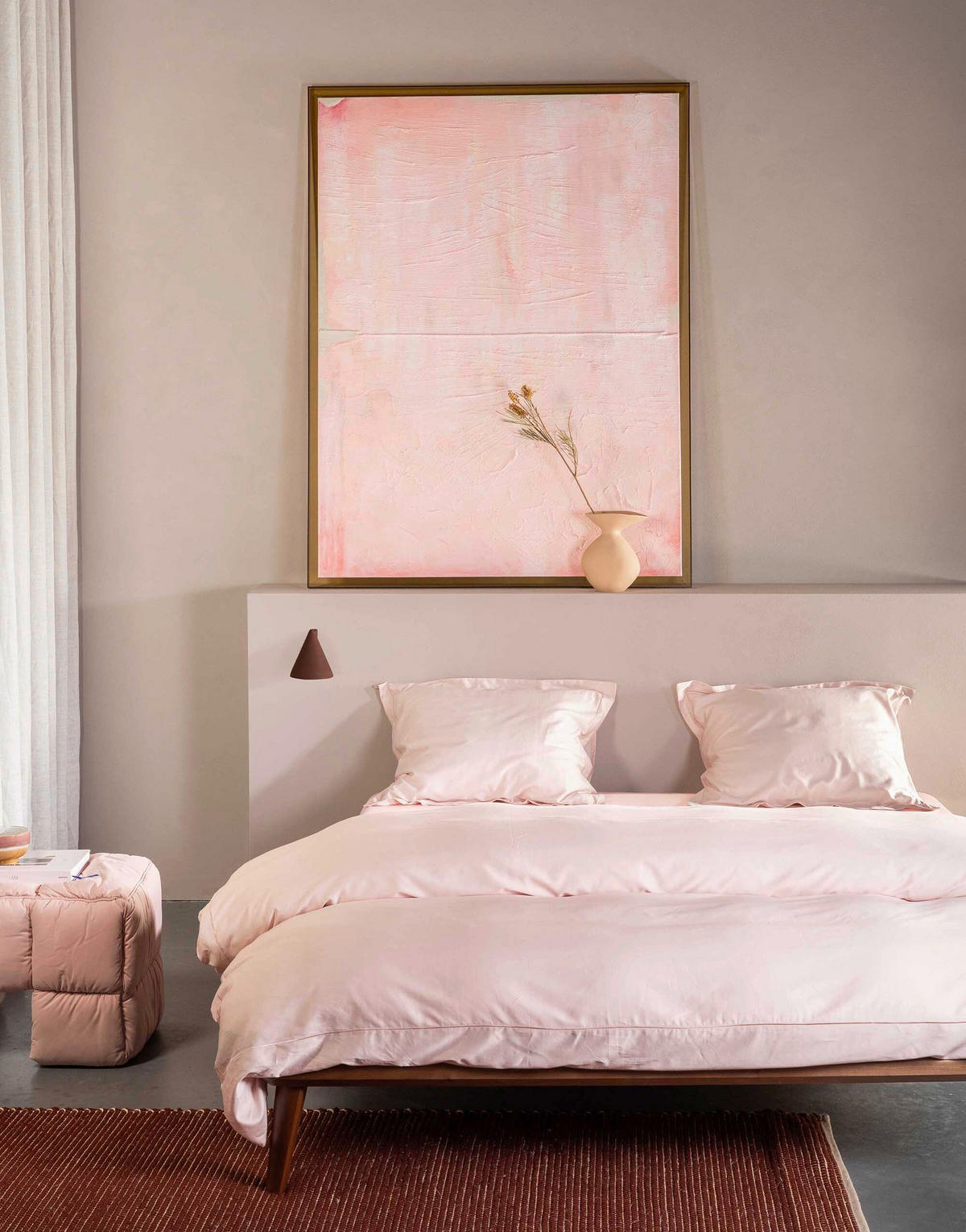 BETTWÄSCHE 3-teilig Aziza Makosatin 200/200 cm  - Hellrosa, KONVENTIONELL, Textil (200/200cm) - Essenza