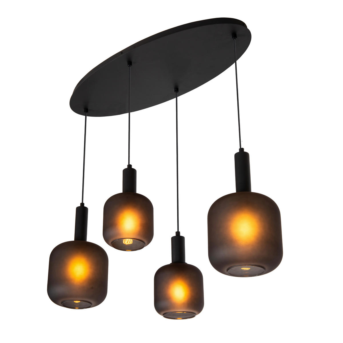 LED-PENDELLEUCHTE 93/41/150 cm  - Schwarz, Design, Glas (93/41/150cm) - Lucide