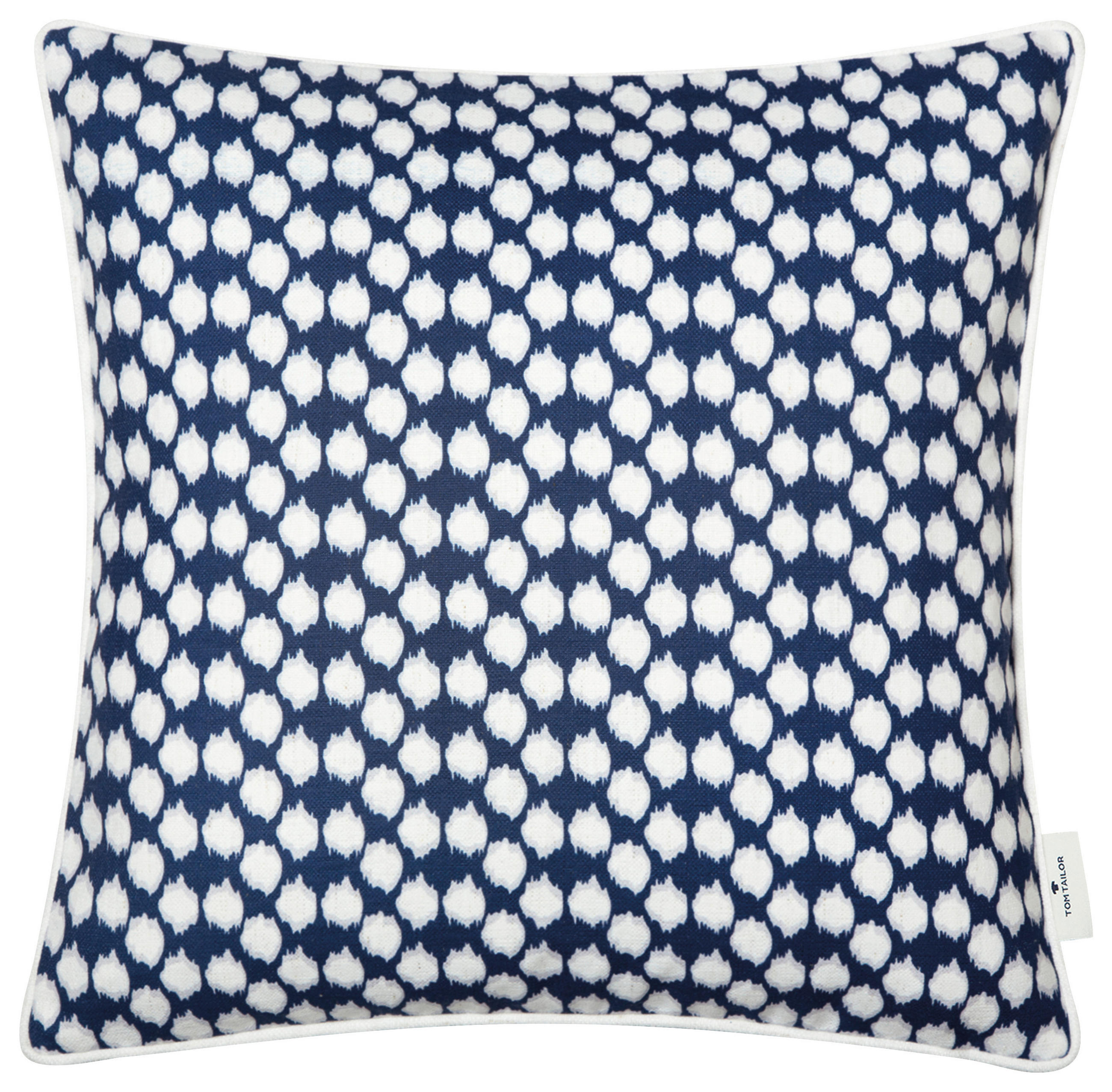 KUDDFODRAL Spots 45/45 cm  - vit/mörkblå, Klassisk, textil (45/45cm) - Tom Tailor