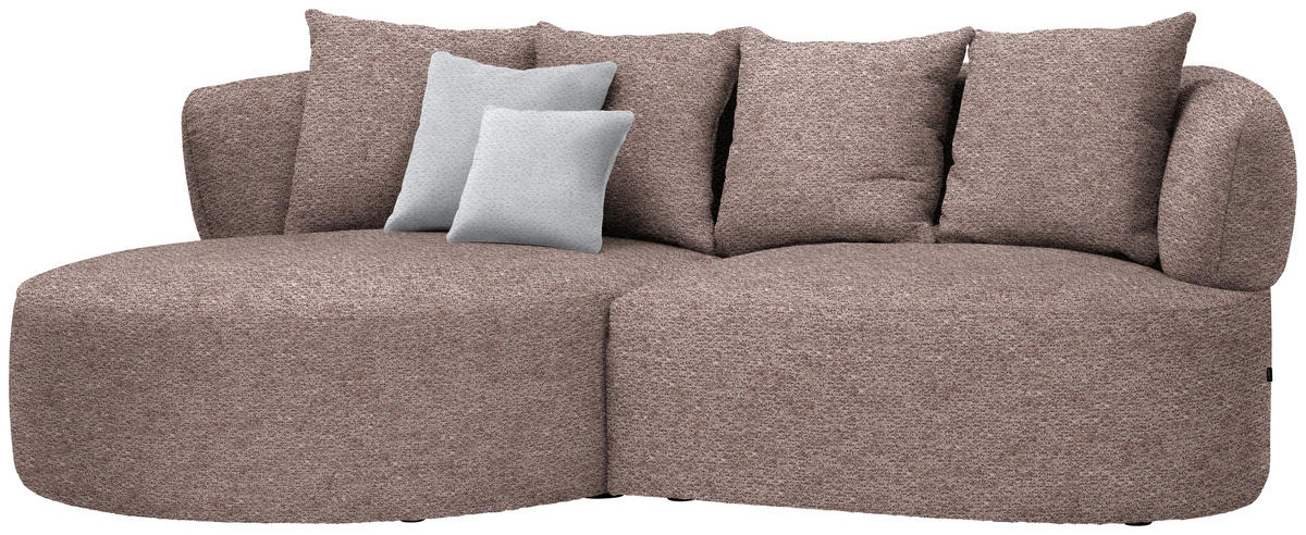 ECKSOFA in Chenille Rotbraun  166/235 cm  - Rotbraun/Hellgrau, MODERN, Kunststoff/Textil (166/235cm) - Hom`in