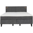 BOXSPRINGBETT 200/200 cm  in Anthrazit  - Anthrazit/Schwarz, Design, Holz/Textil (200/200cm) - Hom`in