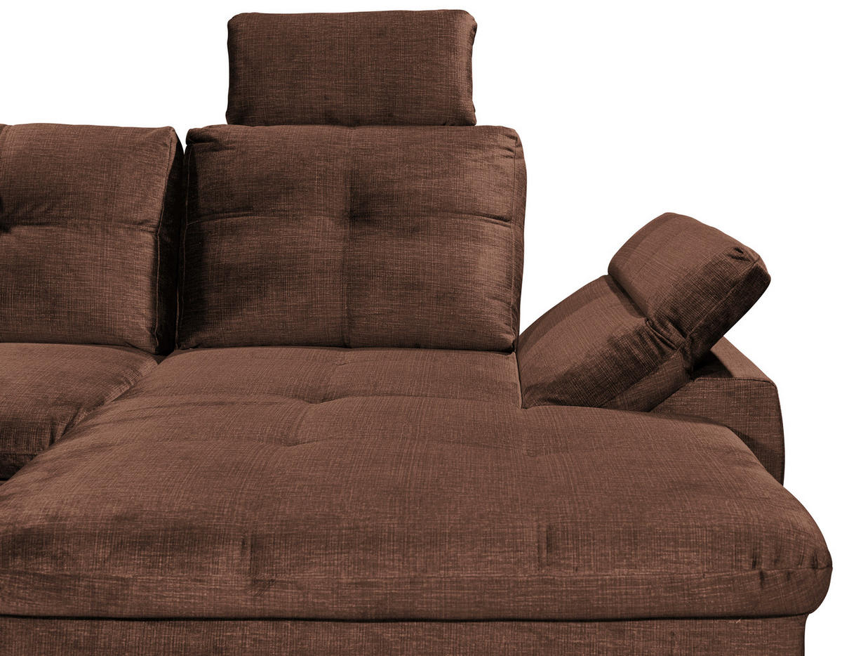 WOHNLANDSCHAFT in Mikrovelours Kupferfarben  - Schwarz/Kupferfarben, Konventionell, Kunststoff/Textil (217/334/127cm) - Carryhome