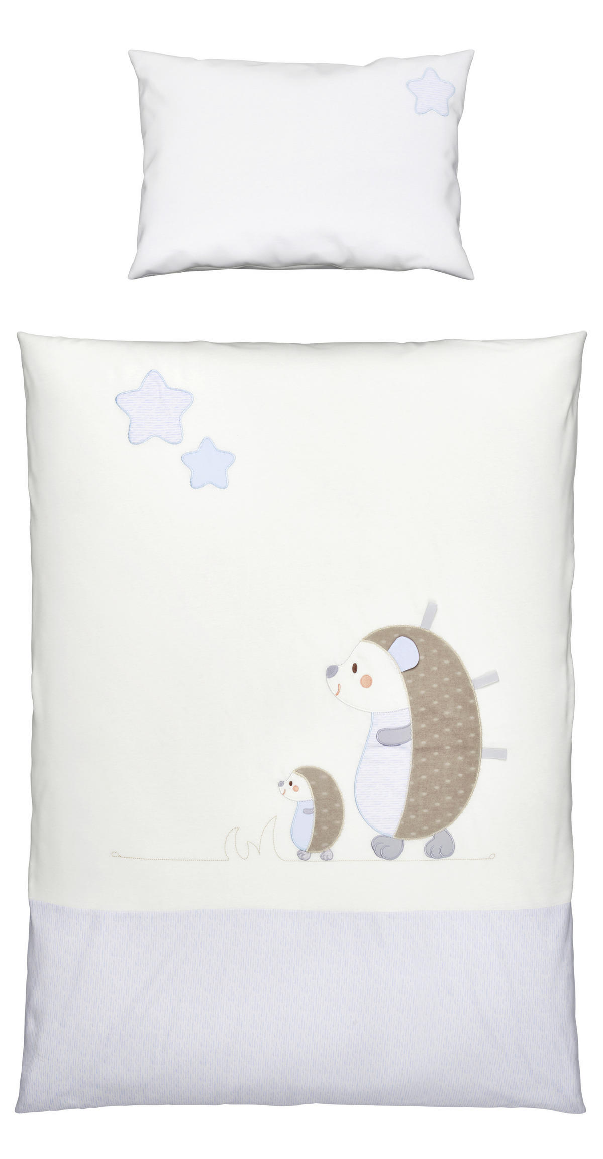 BABYBETTWÄSCHESET 100/135 cm  - Creme/Hellblau, Basics, Textil (100/135cm) - Patinio