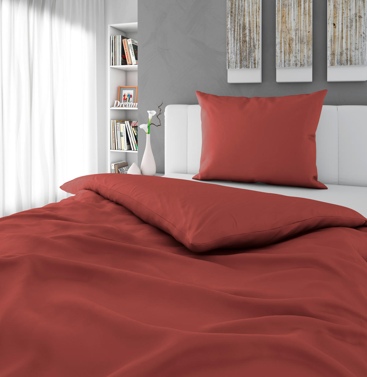 BETTWÄSCHE 2-teilig Renforcé 140/200 cm  - Rot, Basics, Textil (140/200cm) - Esposa