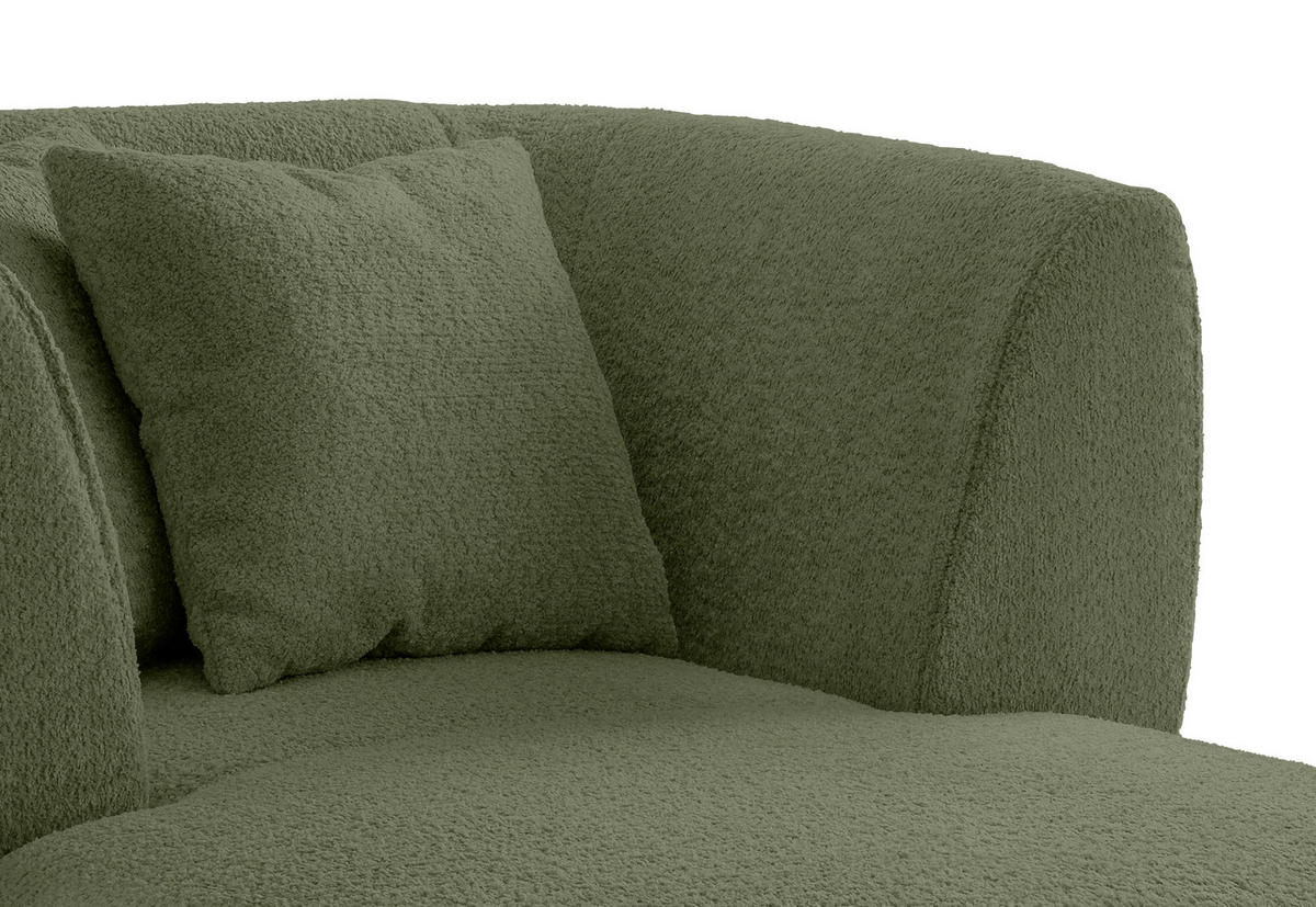 XXL-SESSEL in Bouclé Grün  - Schwarz/Grün, Modern, Holz/Textil (108/84/155cm) - MID.YOU