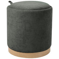 HOCKER Vliesstoff, Leinenoptik Dunkelgrau  - Eichefarben/Dunkelgrau, Basics, Textil/Metall (39/44/39cm) - Xora