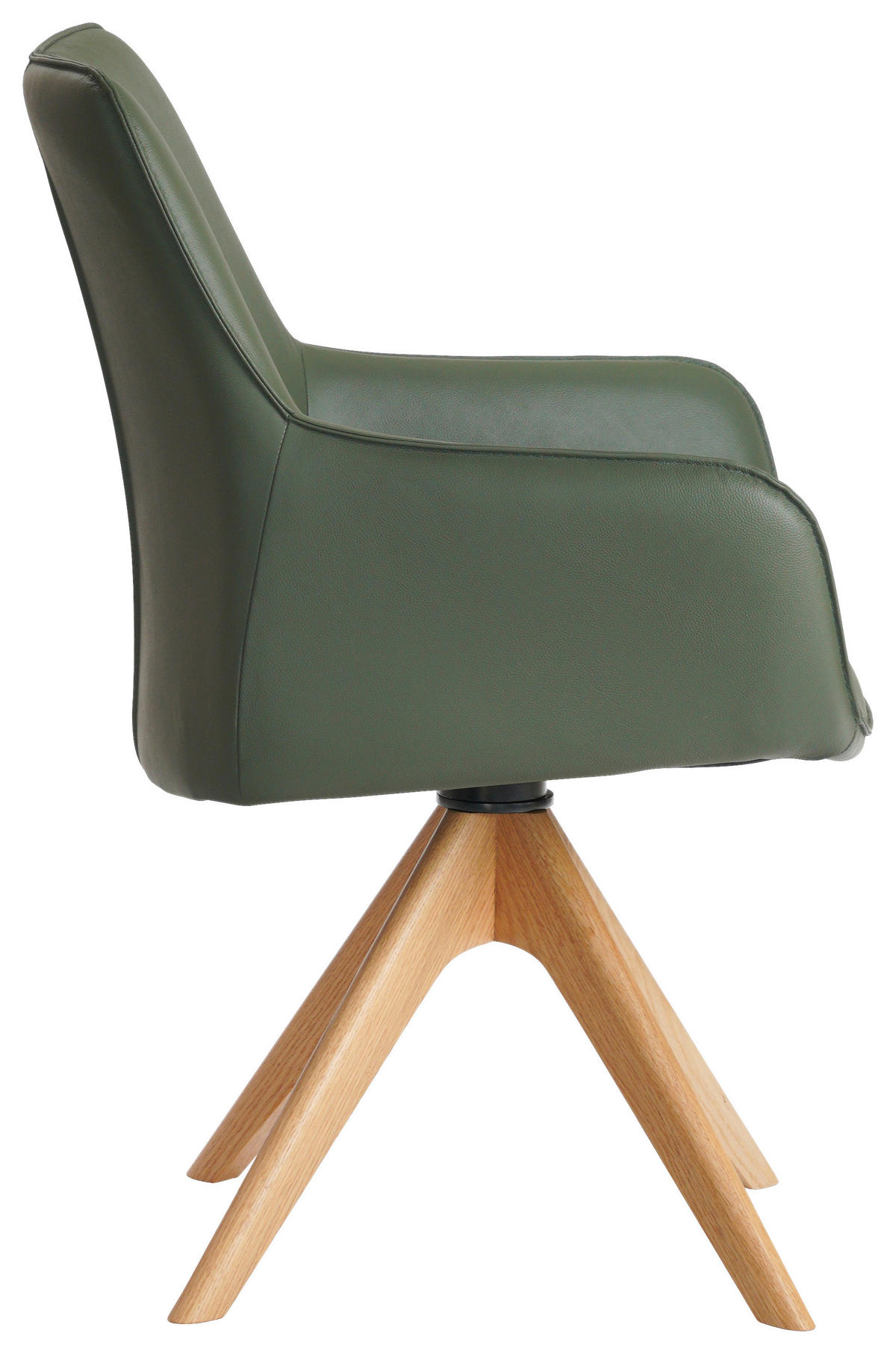 ARMLEHNSTUHL in Holz, Metall, Leder Grün  - Eichefarben/Grün, MODERN, Leder/Holz (64/87/60cm) - Novel