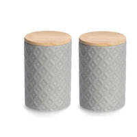 VORRATSDOSENSET  - Grau, Basics, Keramik (25,5/25,5/15cm) - Zeller Present