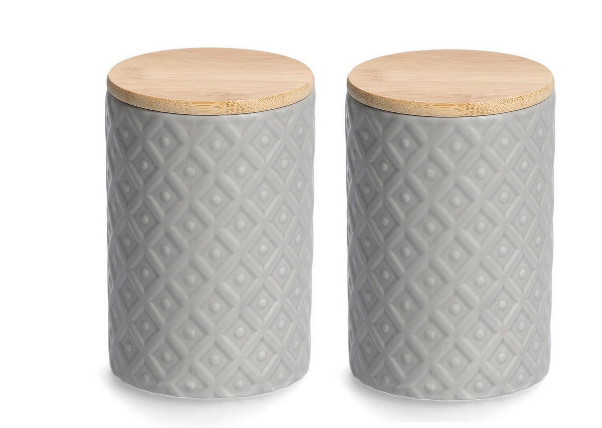 VORRATSDOSENSET  - Grau, Basics, Keramik (25,5/25,5/15cm) - Zeller Present