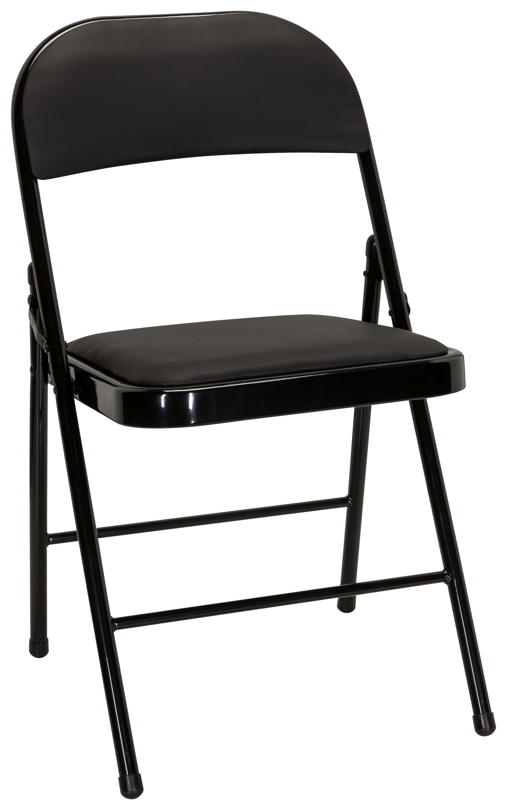 KLAPPSTUHL Lederlook Schwarz  - Schwarz, Basics, Textil/Metall (44/80/49cm) - MID.YOU