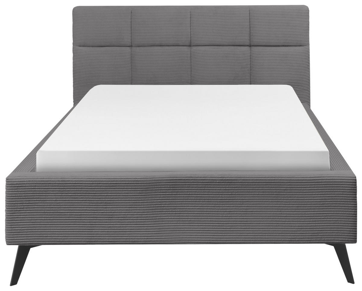 POLSTERBETT 140/200 cm  in Grau  - Schwarz/Grau, KONVENTIONELL, Textil/Metall (140/200cm) - SetOne by Musterring
