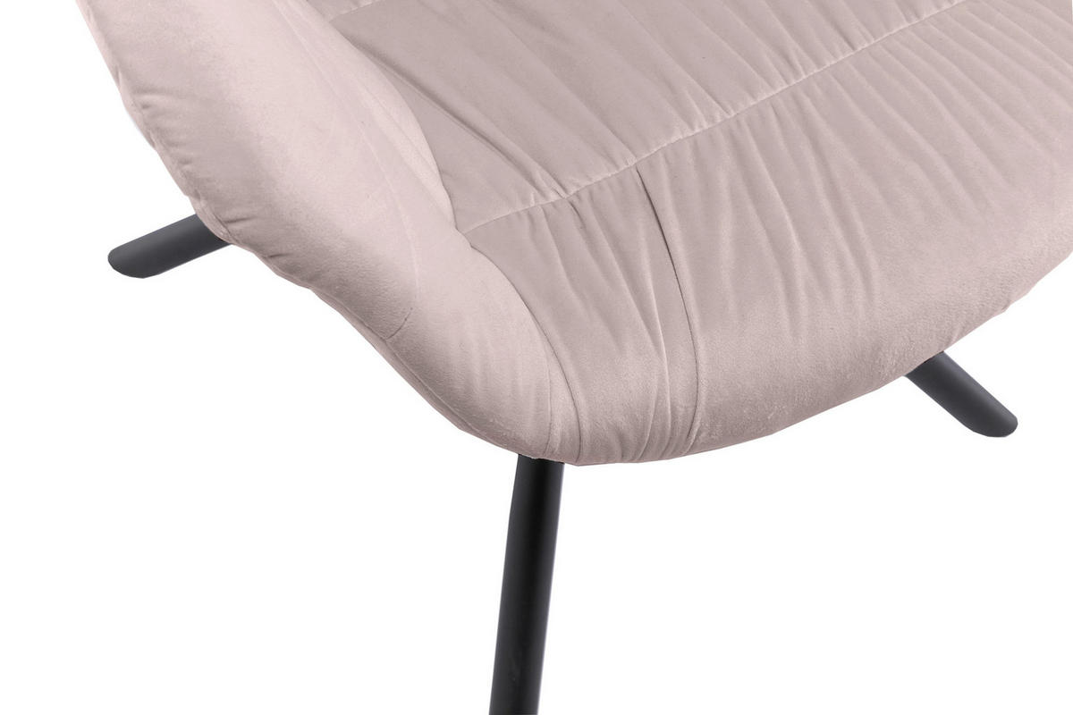 ARMLEHNSTUHL  in Samt  - Schwarz/Rosa, MODERN, Textil/Metall (64/82/63cm) - Livetastic
