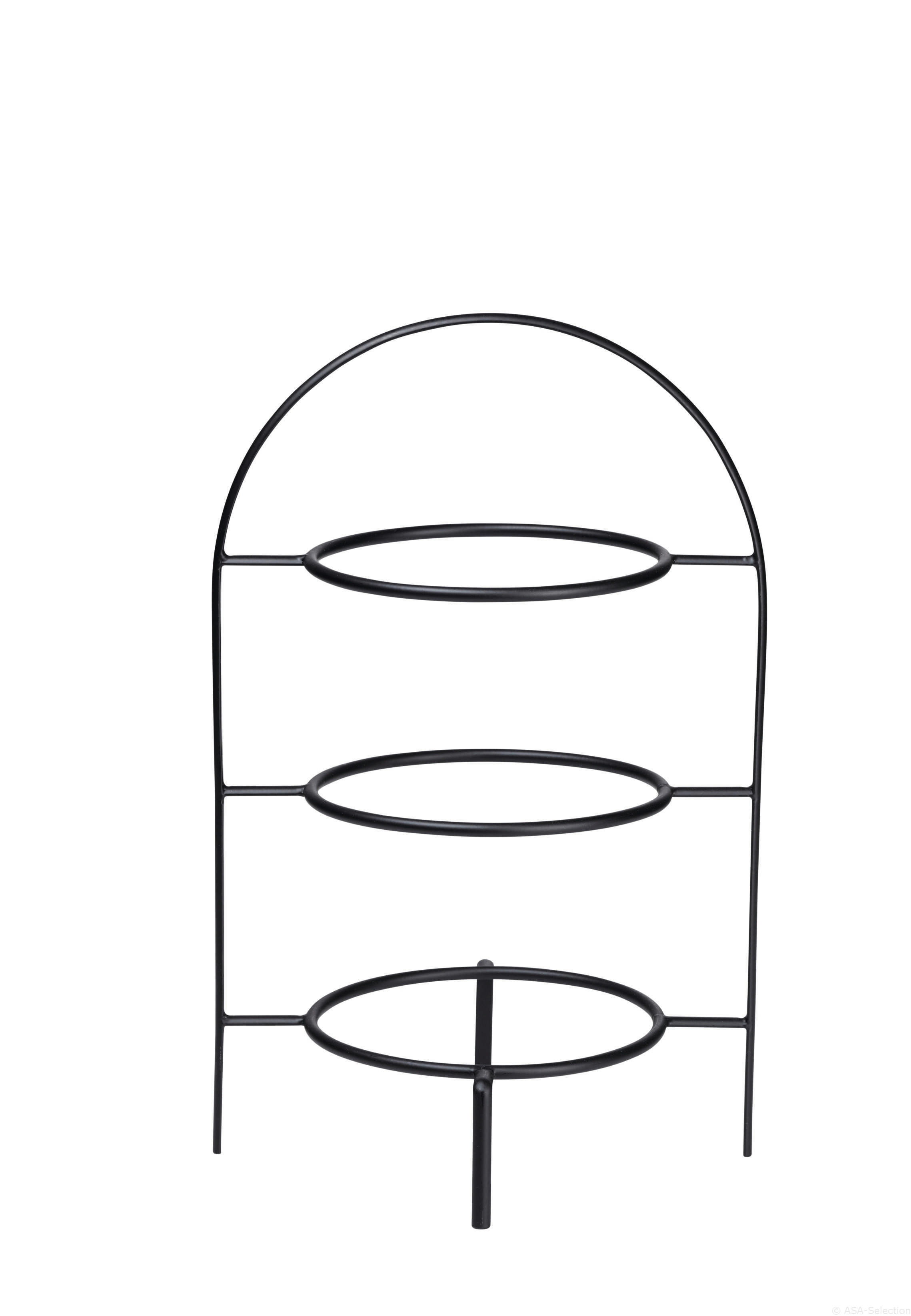ETAGERE 3-stöckig - Schwarz, Design, Metall (21/36,5cm) - ASA