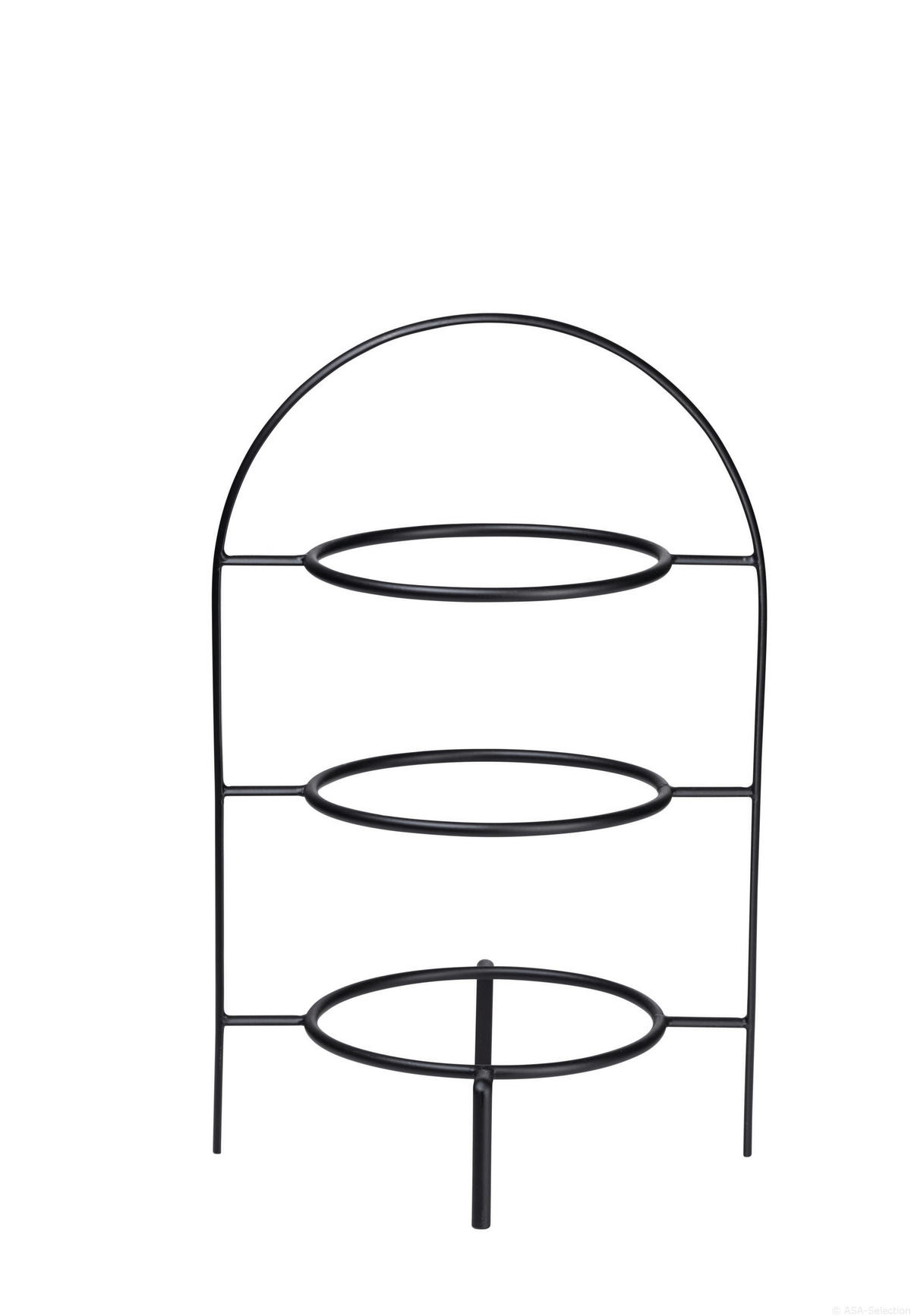 ETAGERE 3-stöckig - Schwarz, Design, Metall (21/36,5cm) - ASA