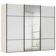 SCHWEBETÜRENSCHRANK 301/223/68 cm 3-türig Weiß, Champagner  - Champagner/Schwarz, KONVENTIONELL, Glas/Holzwerkstoff (301/223/68cm) - Novel
