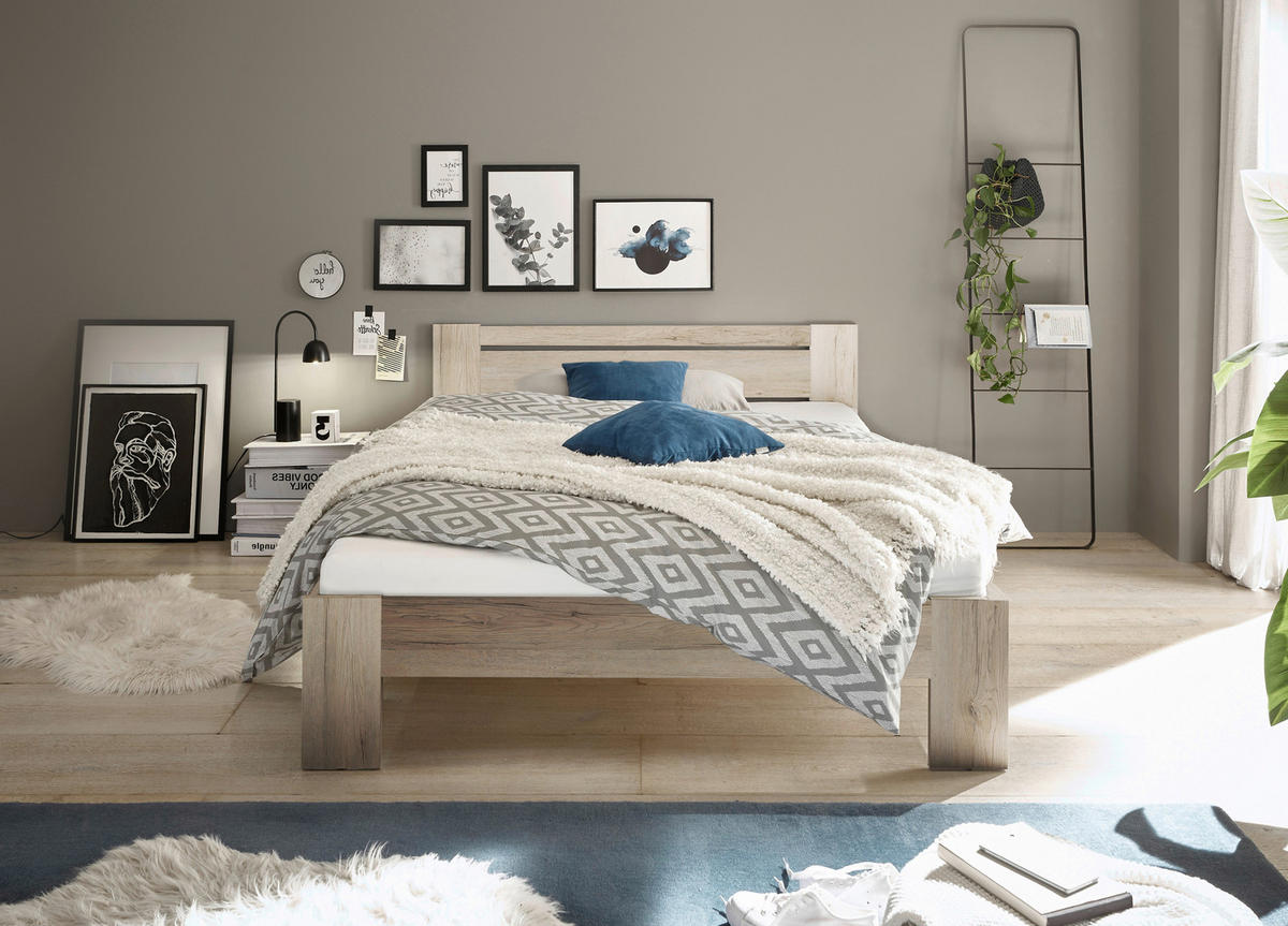 BETT 140/200 cm  in Eiche San Remo  - Eiche San Remo, KONVENTIONELL (140/200cm) - Boxxx