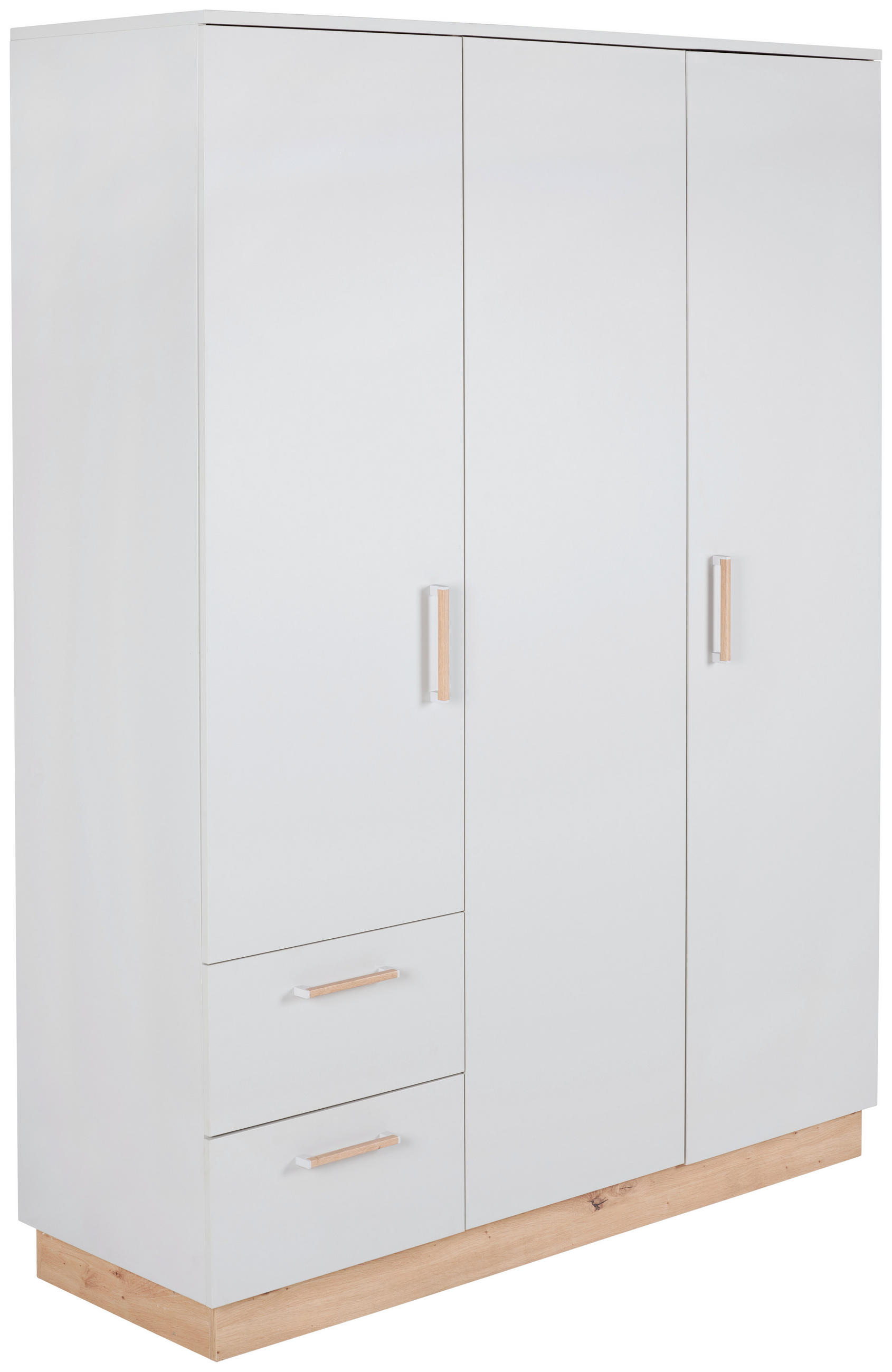 BABYKLEIDERSCHRANK Leo Grau, Eichefarben  - Eichefarben/Grau, Trend, Holzwerkstoff/Kunststoff (147/196/51cm) - Jimmylee