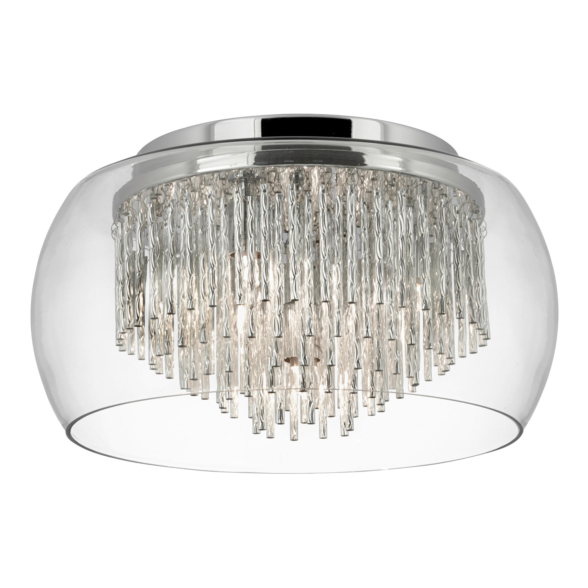 DECKENLEUCHTE  35/18.5 cm    - Chromfarben, Design, Glas/Metall (35/18.5cm)