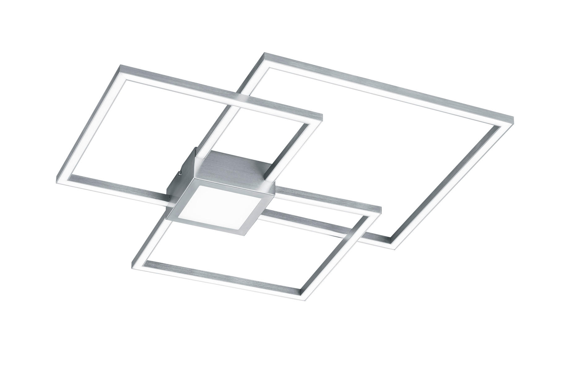 LED-TAKLAMPA HYDRA 66,5/66,5/6,5 cm  - nickelfärgad, Design, metall/plast (66,5/66,5/6,5cm) - Trio Leuchten