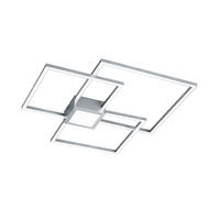 LED-TAKLAMPA HYDRA 66,5/66,5/6,5 cm  - nickelfärgad, Design, metall/plast (66,5/66,5/6,5cm) - Trio Leuchten