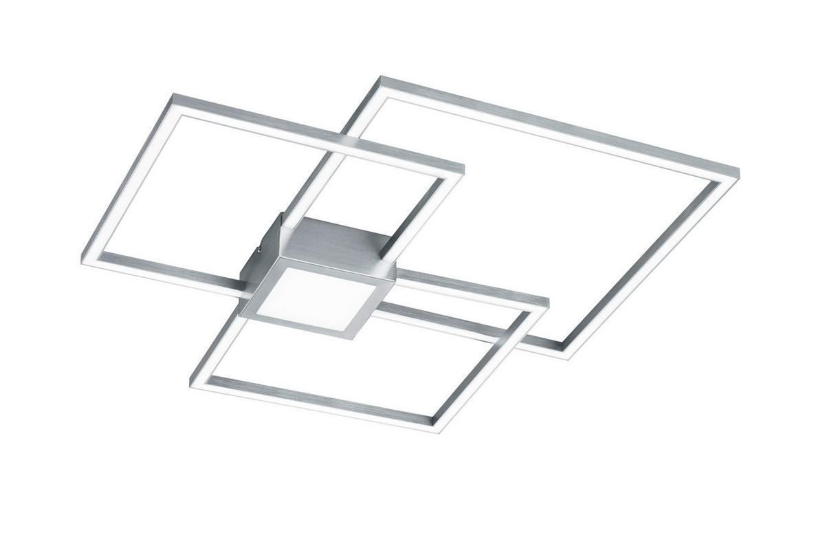 LED-TAKLAMPA HYDRA 66,5/66,5/6,5 cm  - nickelfärgad, Design, metall/plast (66,5/66,5/6,5cm) - Trio Leuchten