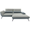 ECKSOFA in Webstoff Hellgrau  - Hellgrau/Schwarz, Konventionell, Textil/Metall (273/191cm) - Carryhome