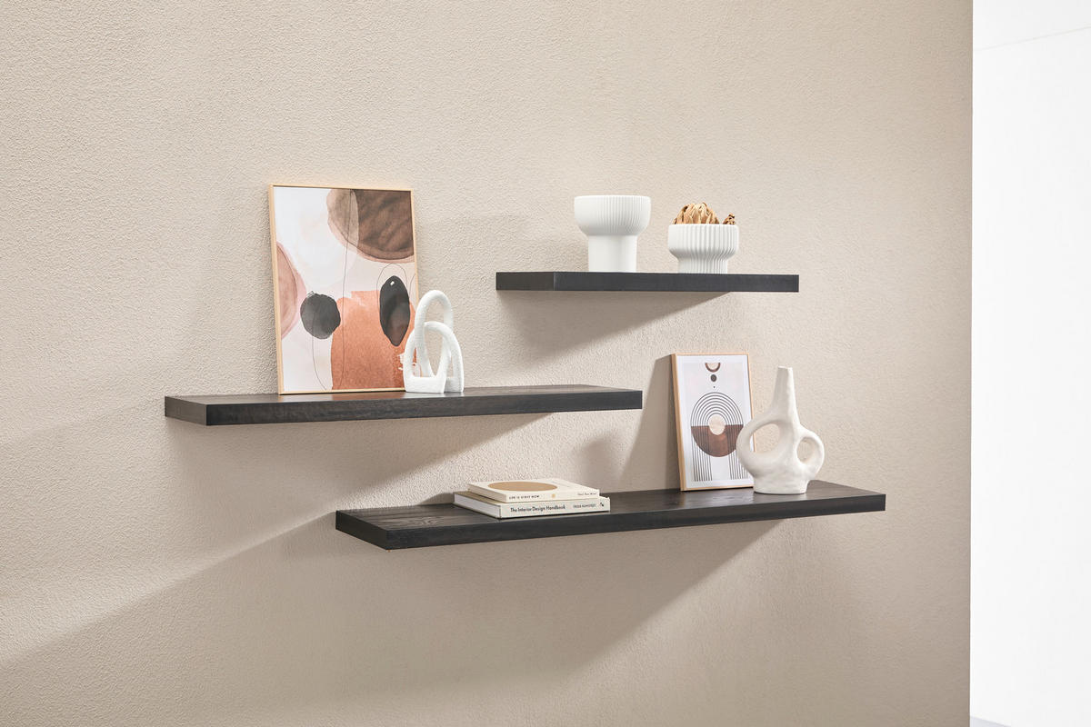 WANDBOARD in 60/3,8/23,5 cm Schwarz  - Schwarz, Basics, Holzwerkstoff (60/3,8/23,5cm) - Boxxx