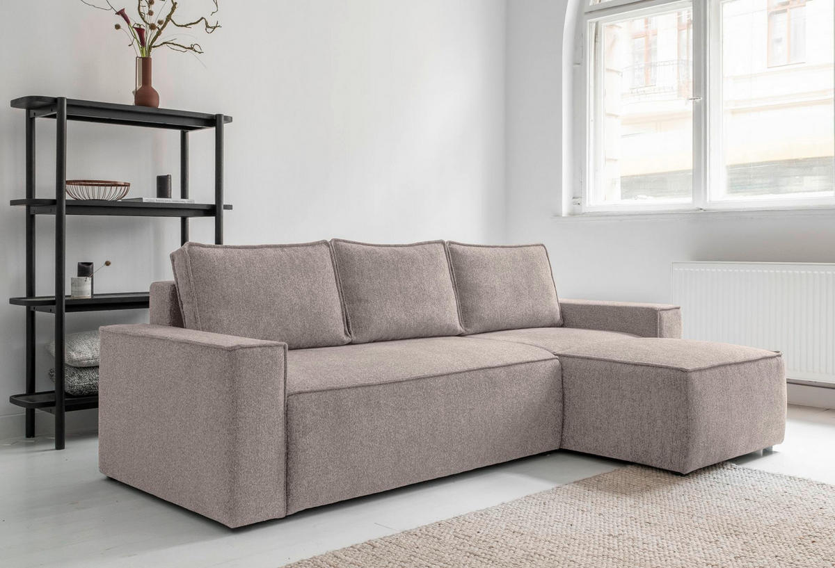 KUTNA GARNITURA tekstil  siva, bijela   - bijela/siva, Design, tekstil/plastika (250/156cm) - MID.YOU
