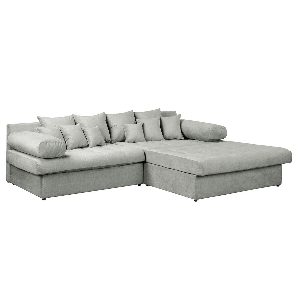 ECKSOFA Naomi Grau Mikrofaser Rückenkissen  - Schwarz/Grau, Design, Kunststoff/Textil (284/243cm) - P & B