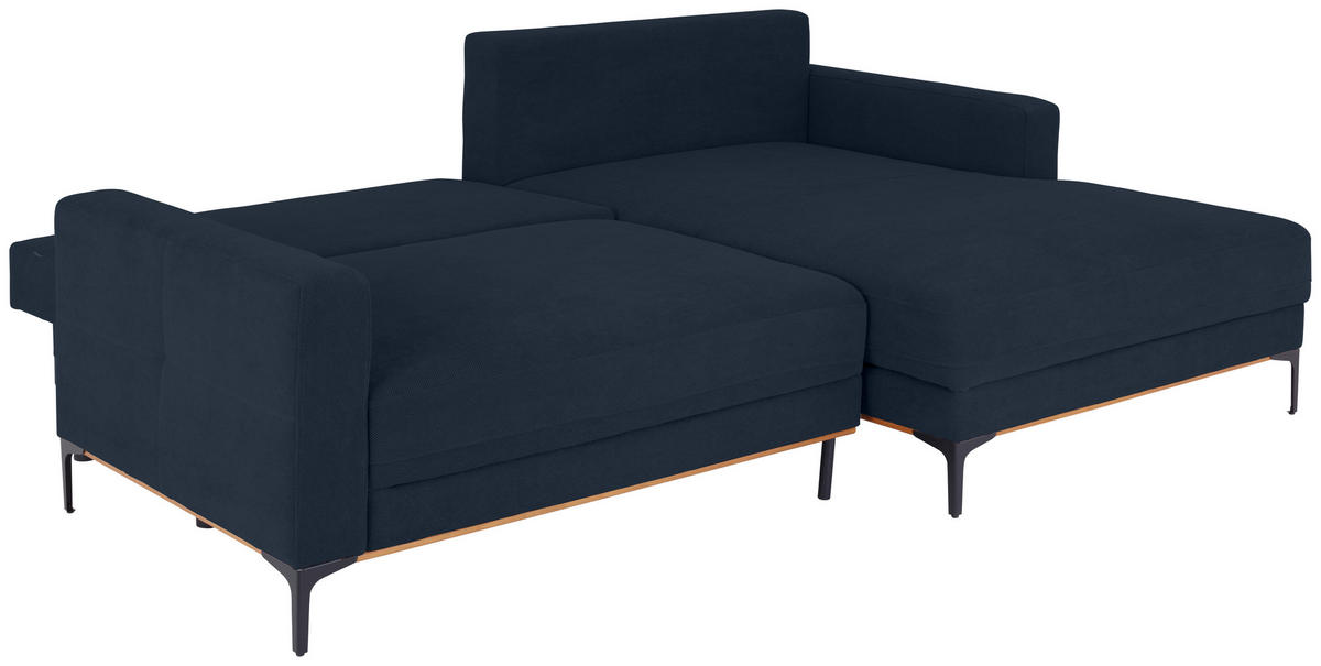 ECKSOFA Royalblau  - Royalblau/Schwarz, MODERN, Textil/Metall (238/162cm) - Ondega