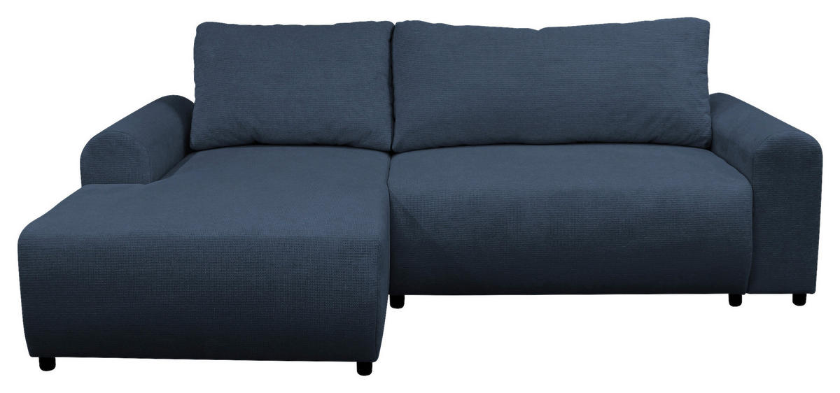ECKSOFA Dunkelblau Struktur  - Schwarz/Dunkelblau, Design, Kunststoff/Textil (160/250cm) - MID.YOU