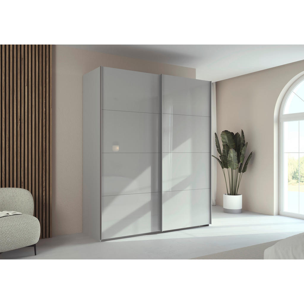 Thumbnail - Xora Schwebetürenschrank X-Tend, Seidengrau, Metall, 7 Fächer, 181x223x68 cm, Blauer Engel, Made in Germany, Typenauswah...
