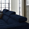 ECKSOFA in Mikrofaser Dunkelblau  - Schwarz/Dunkelblau, Design, Textil/Metall (207/301cm) - Xora