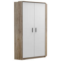 ECKKLEIDERSCHRANK 95/199/95 cm  - Alufarben/Weiß, KONVENTIONELL, Holzwerkstoff/Kunststoff (95/199/95cm) - Carryhome