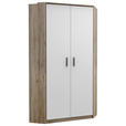 ECKKLEIDERSCHRANK 95/199/95 cm  - Alufarben/Weiß, KONVENTIONELL, Holzwerkstoff/Kunststoff (95/199/95cm) - Carryhome