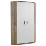 ECKKLEIDERSCHRANK 95/199/95 cm  - Alufarben/Weiß, KONVENTIONELL, Holzwerkstoff/Kunststoff (95/199/95cm) - Carryhome