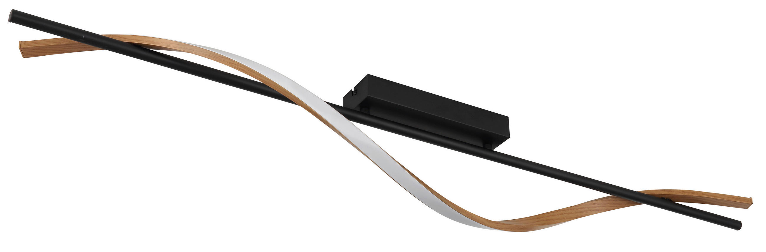 LED-DECKENLEUCHTE 115/14/17 cm   - Schwarz/Braun, Design, Kunststoff/Metall (115/14/17cm) - Globo