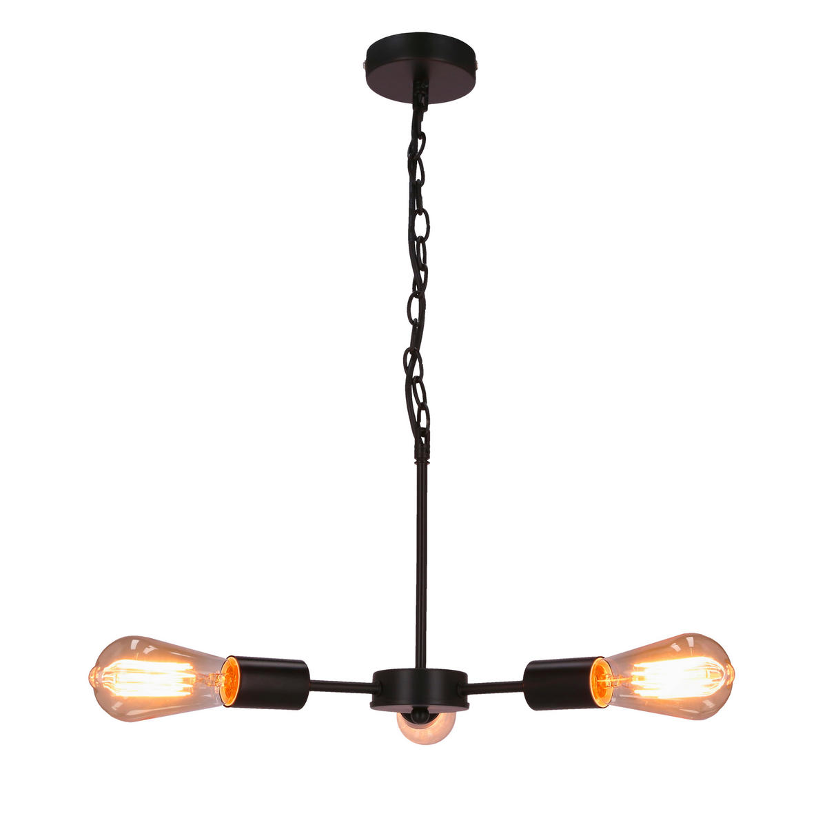 PENDELLEUCHTE Sparta 36/36/105 cm   - Schwarz, Design, Metall (36/36/105cm)